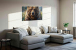 Guardian of the Wild bears canvas print, displayed in a living room