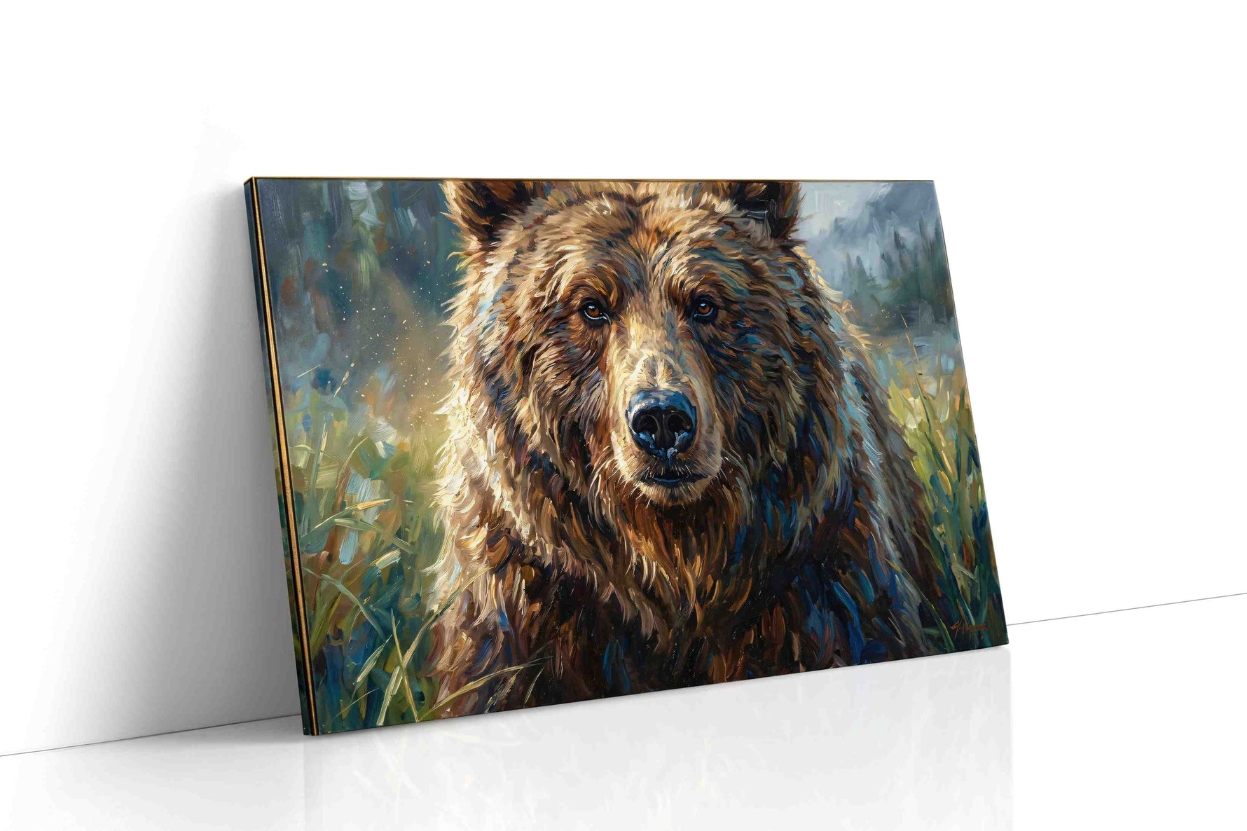 Guardian of the Wild bears canvas print gallery-wrapped landscape canvas studio shot