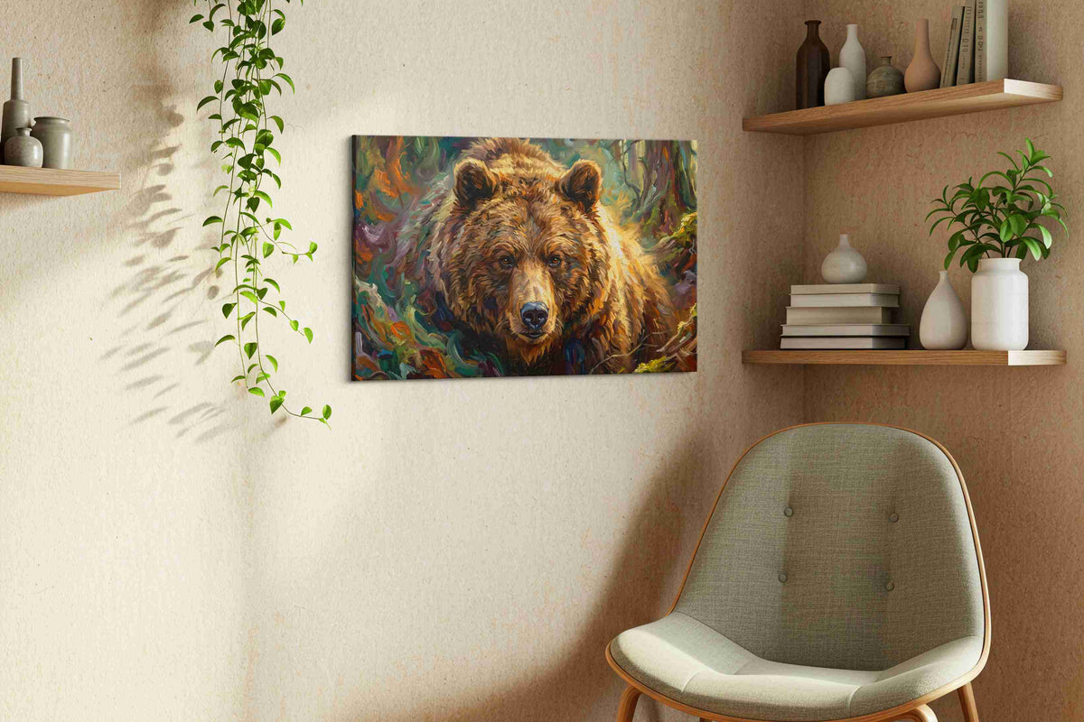 Majestic Wilderness Guardian bears canvas print, hanging on wall — view 2