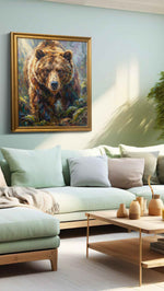 Majestic Wilderness Guardian II bears canvas print, hanging on wall
