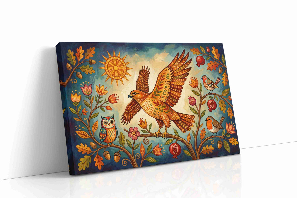 Enchanted Avian Symphony birds canvas print gallery-wrapped landscape canvas studio shot