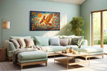 Enchanted Avian Symphony birds canvas print, hanging on wall