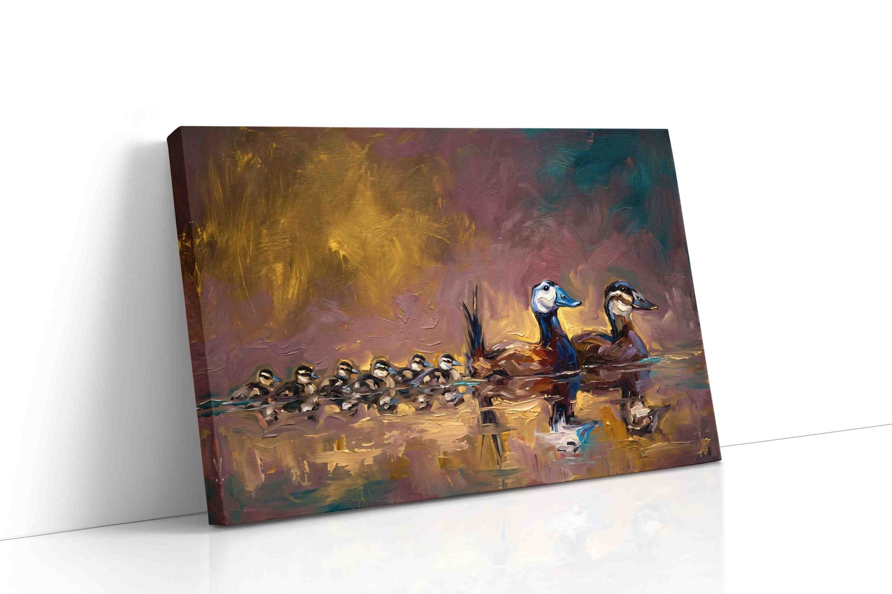 Golden River Symphony animals canvas print, gallery-wrapped, ready to hang