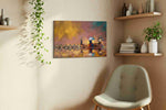 Golden River Symphony (Birds) - Animals, Animal Wall Art, Wildlife Canvas Print, Animal Lover Decor styled in a living room