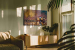 Golden River Symphony animals canvas print in a contemporary interior mockup