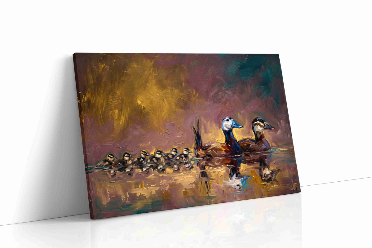 Golden River Symphony animals canvas print gallery-wrapped landscape canvas studio shot