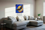 Lunar Flight Symphony (Birds) - Bird Wall Art, Avian Canvas Print, Nature Bird Art in a living room scene