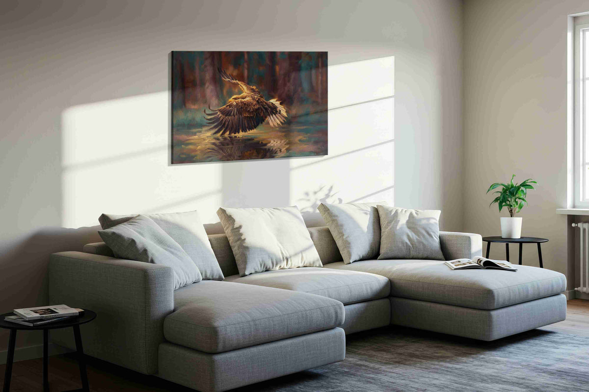 Majestic Flight Over Reflections animals canvas print, gallery-wrapped, ready to hang — view 3