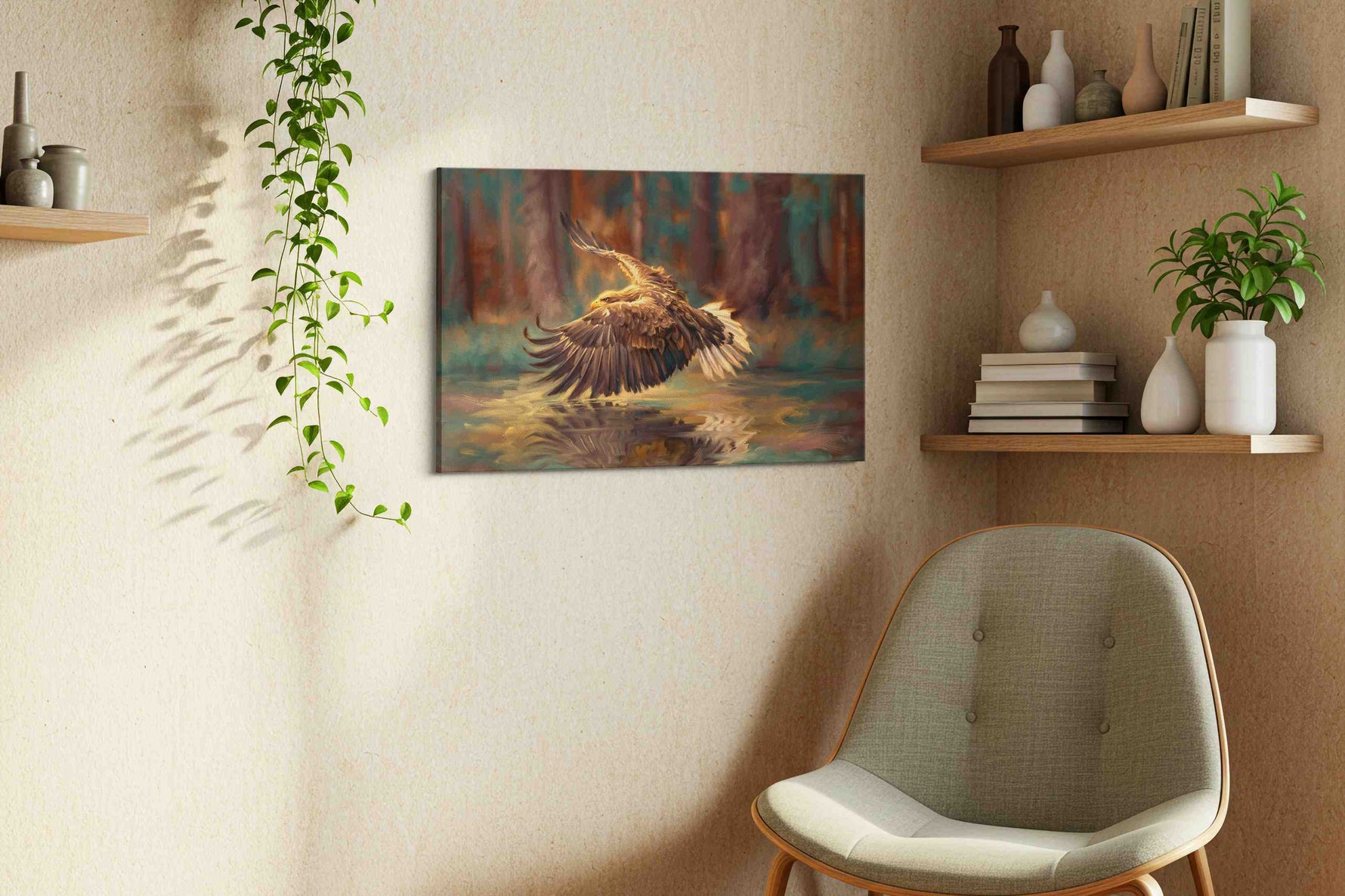 Majestic Flight Over Reflections (Birds) - Animals, Animal Wall Art, Wildlife Canvas Print, Animal Lover Decor