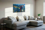 Majestic Flight in Brushstrokes animals canvas print styled in a living room
