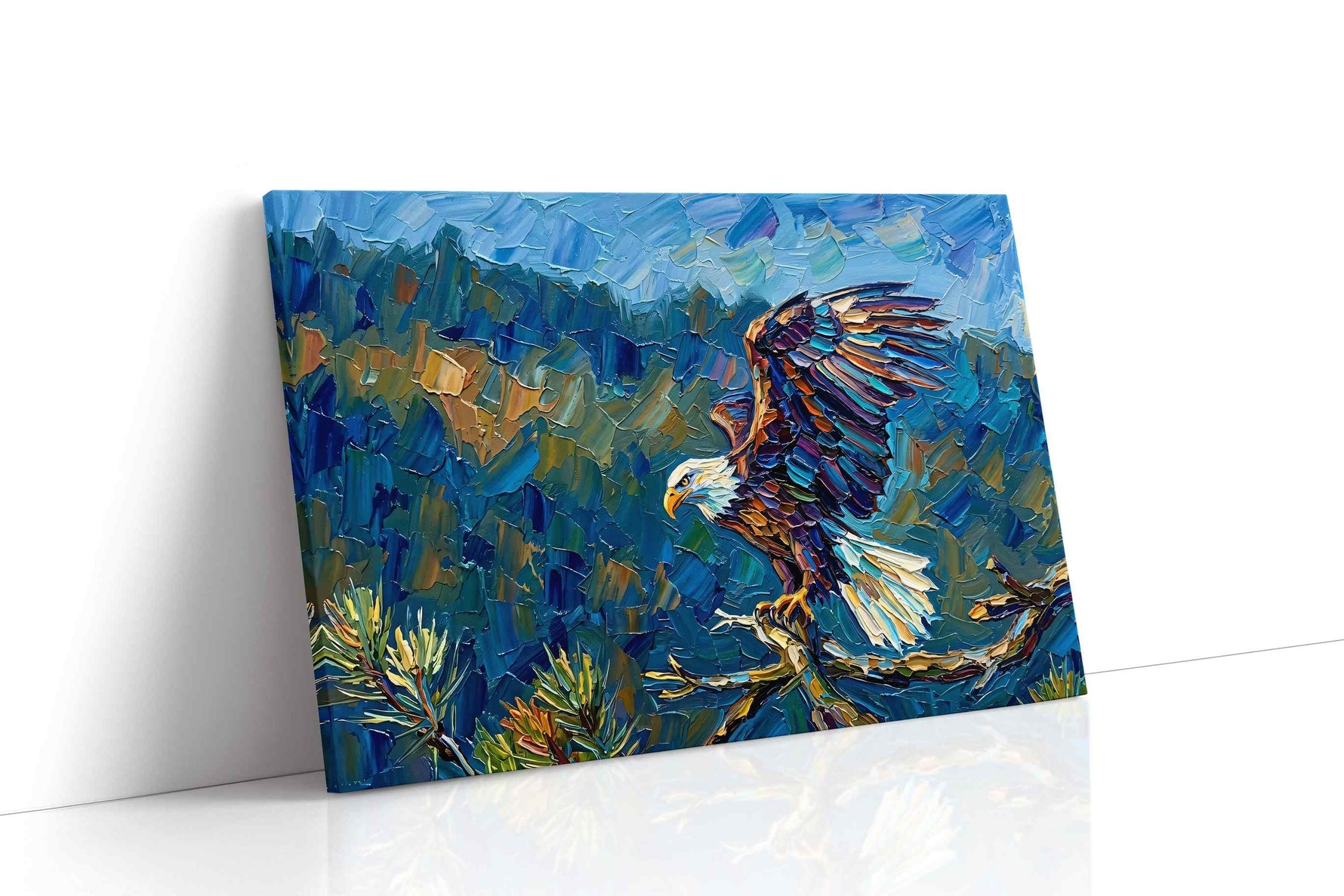 Majestic Flight in Brushstrokes animals canvas print, gallery-wrapped, ready to hang