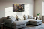 Majestic Forest Sentinel birds canvas print in a living room scene