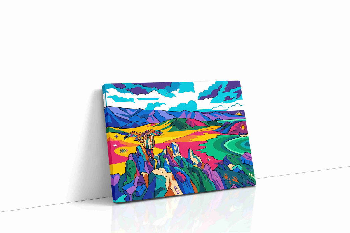 Wings of the Vibrant Valley (Fantasy) - Animals, Animal Wall Art, Wildlife Canvas Print, Animal Lover Decor gallery-wrapped landscape canvas studio shot