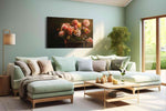 Eternal Bloom Symphony (Floral) - Floral Canvas Print, Botanical Wall Art, Flower Canvas Art in a hung canvas mockup