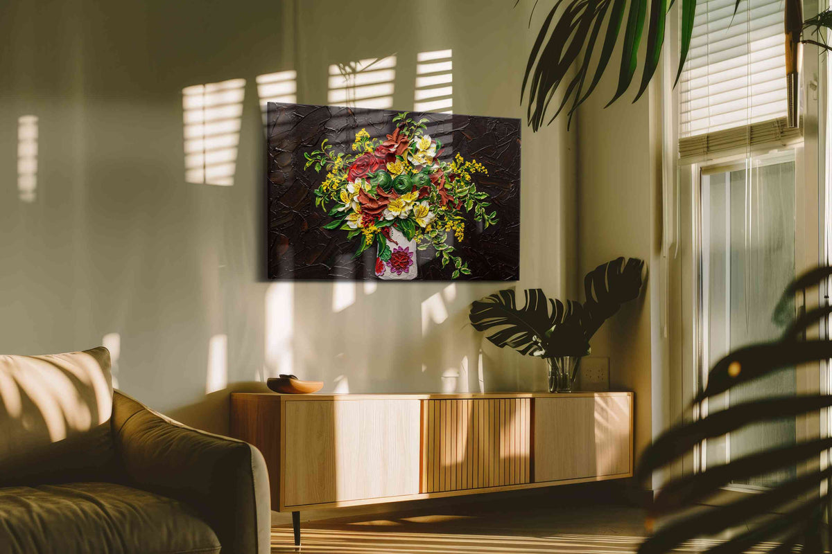 Eternal Bloom Symphony II floral canvas print, on wall, lifestyle preview