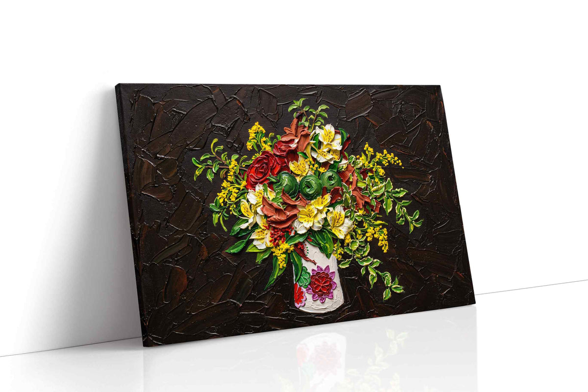 Eternal Bloom Symphony II (Floral) - Floral Canvas Print, Botanical Wall Art, Flower Canvas Art gallery-wrapped landscape canvas studio shot