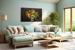 Eternal Bloom Symphony II floral canvas print, hanging on wall