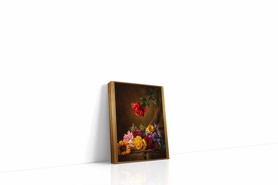Eternal Bloom Symphony III floral canvas print gallery-wrapped portrait canvas studio shot