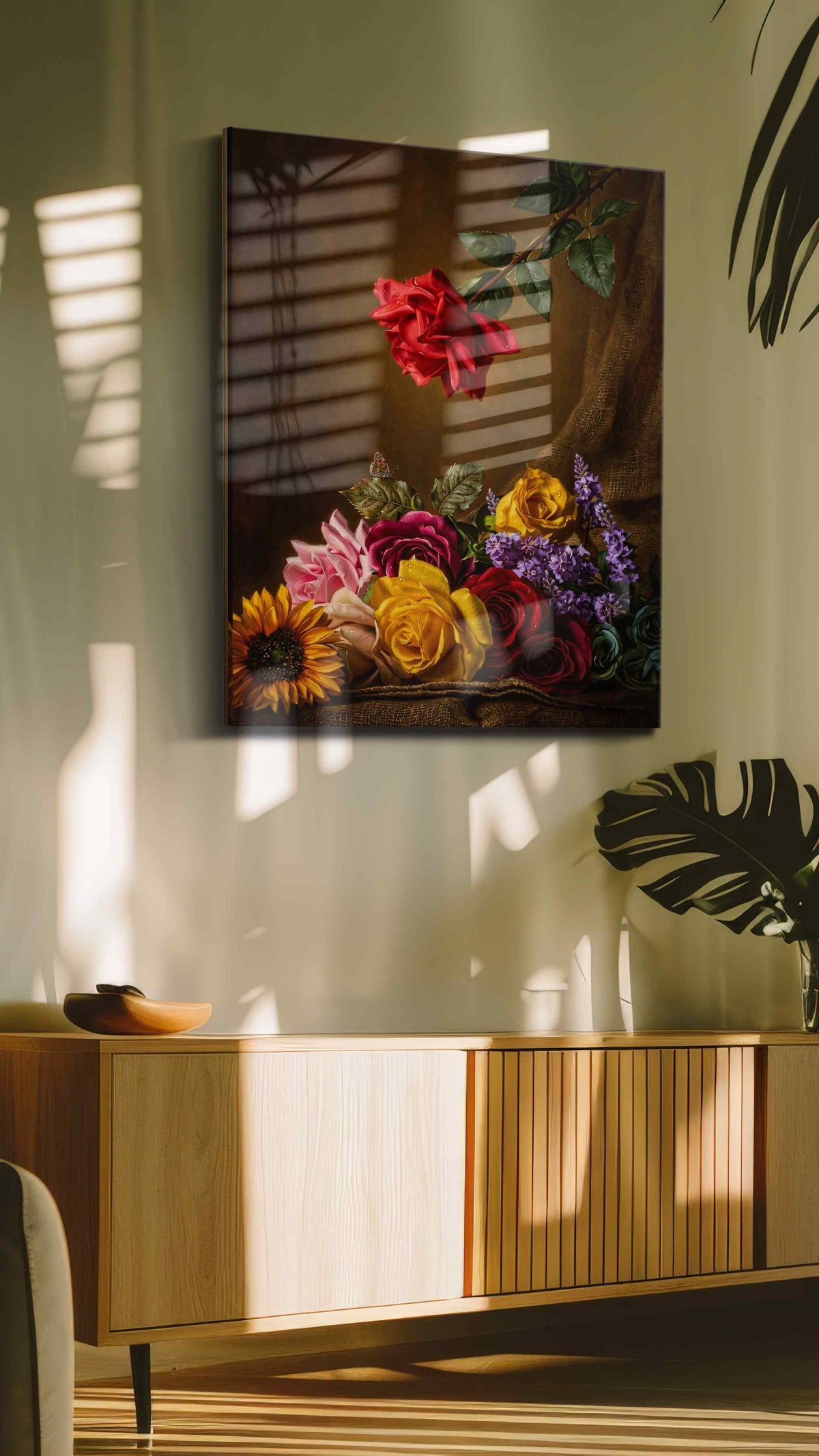 Eternal Bloom Symphony III floral canvas print, hanging on wall
