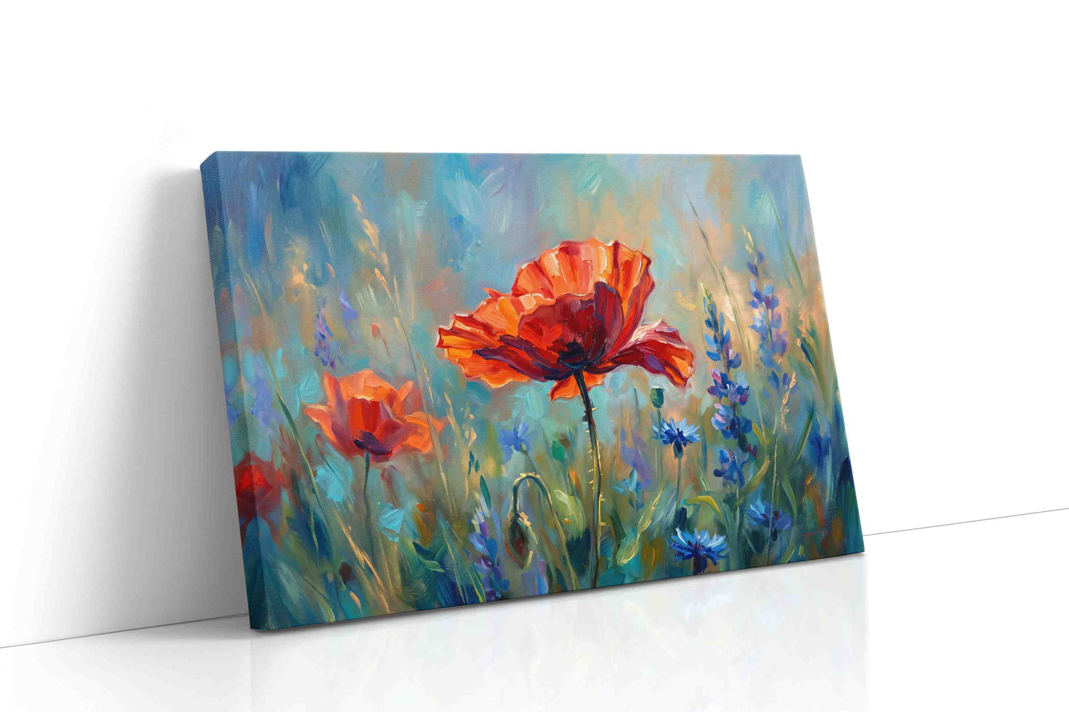 Ethereal Blooms in Harmony poppies canvas print, gallery-wrapped, ready to hang