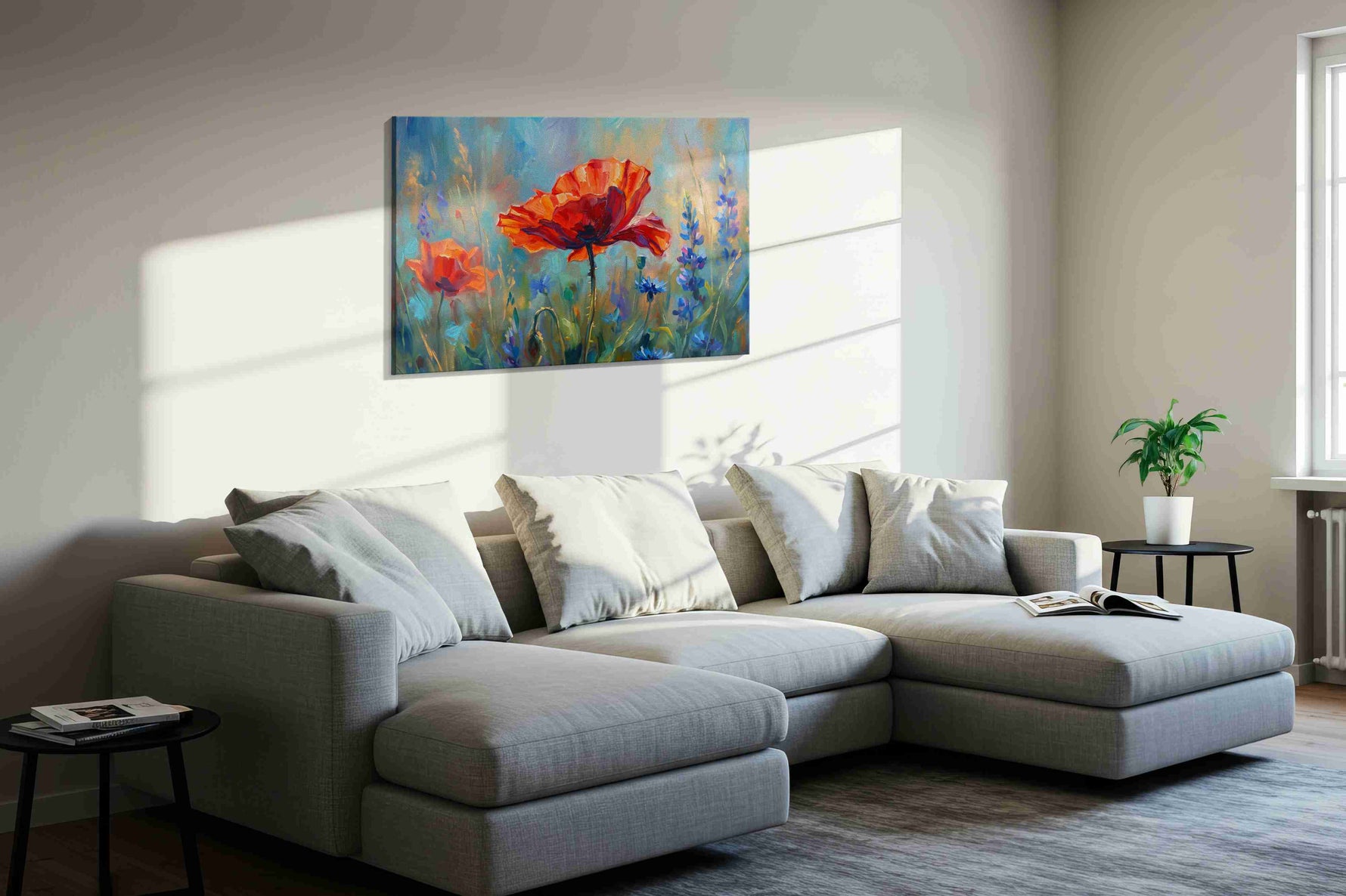 Ethereal Blooms in Harmony (Floral) - Poppies, Poppy Wall Art, Floral Canvas Print, Flower Decor