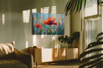 Ethereal Blooms in Harmony poppies canvas print, hanging on wall