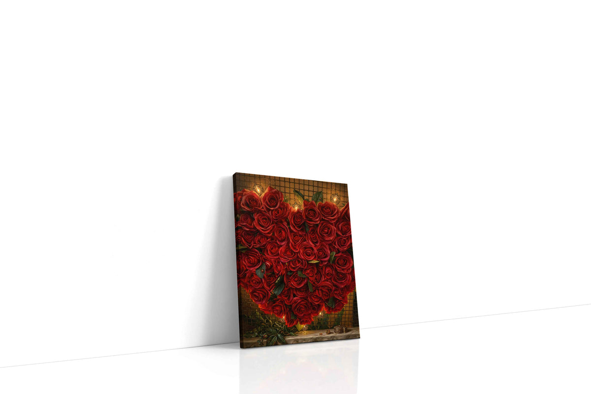 Heart of Scarlet Bloom floral canvas print, gallery-wrapped, ready to hang