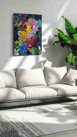 Vibrant Symphony of Blooms (Floral) - Floral Canvas Print, Botanical Wall Art, Flower Canvas Art