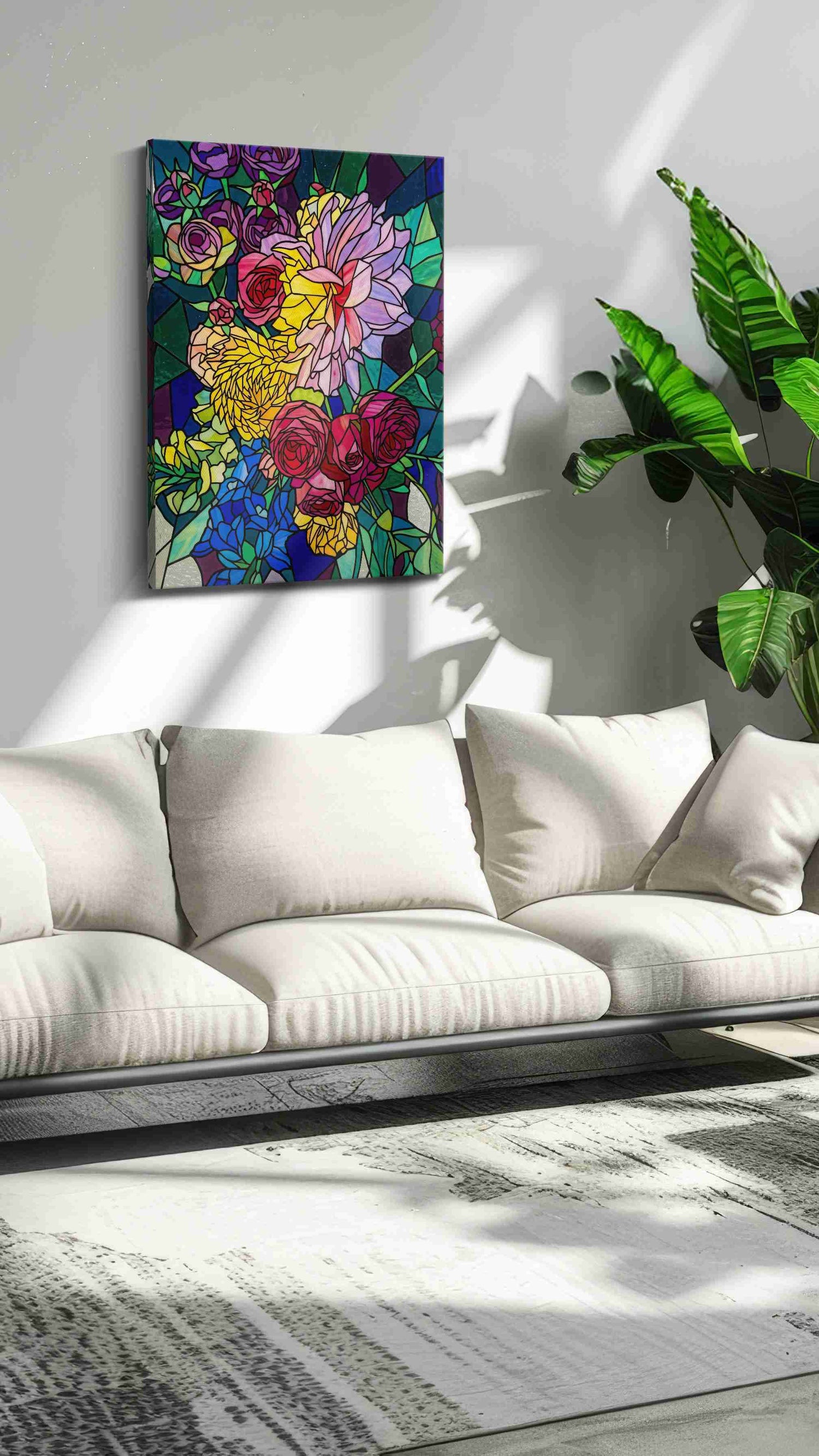 Vibrant Symphony of Blooms (Floral) - Floral Canvas Print, Botanical Wall Art, Flower Canvas Art