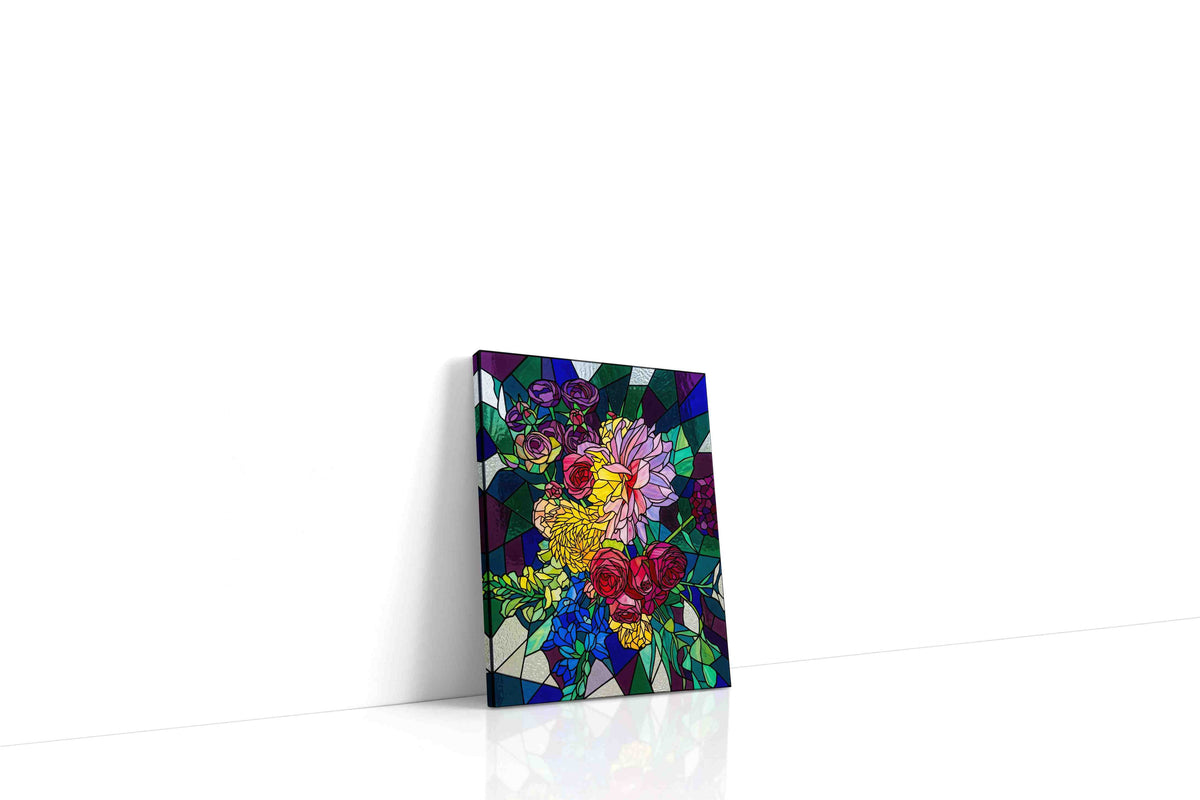 Vibrant Symphony of Blooms floral canvas print, gallery-wrapped, ready to hang