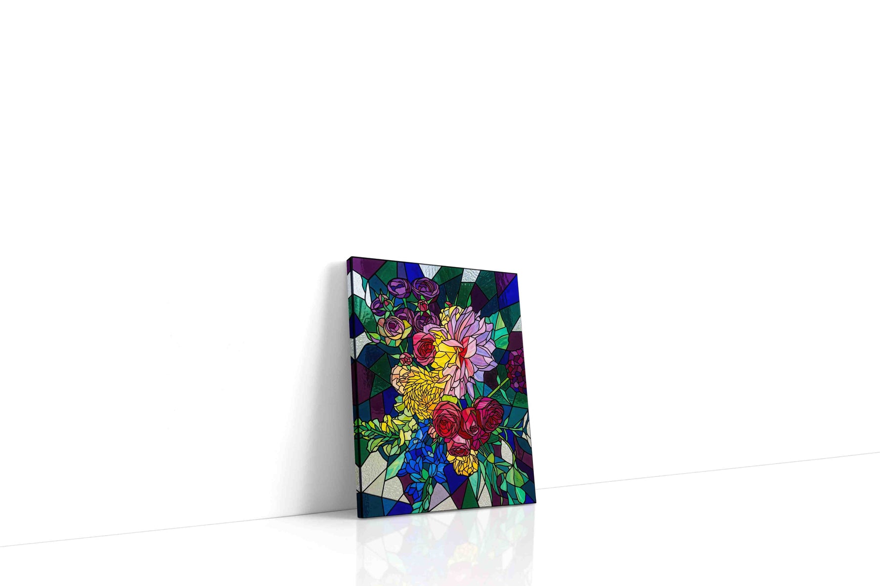 Vibrant Symphony of Blooms floral canvas print, gallery-wrapped, ready to hang