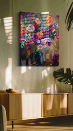 Vivid Symphony of Blooms (Floral) - Floral Canvas Print, Botanical Wall Art, Flower Canvas Art