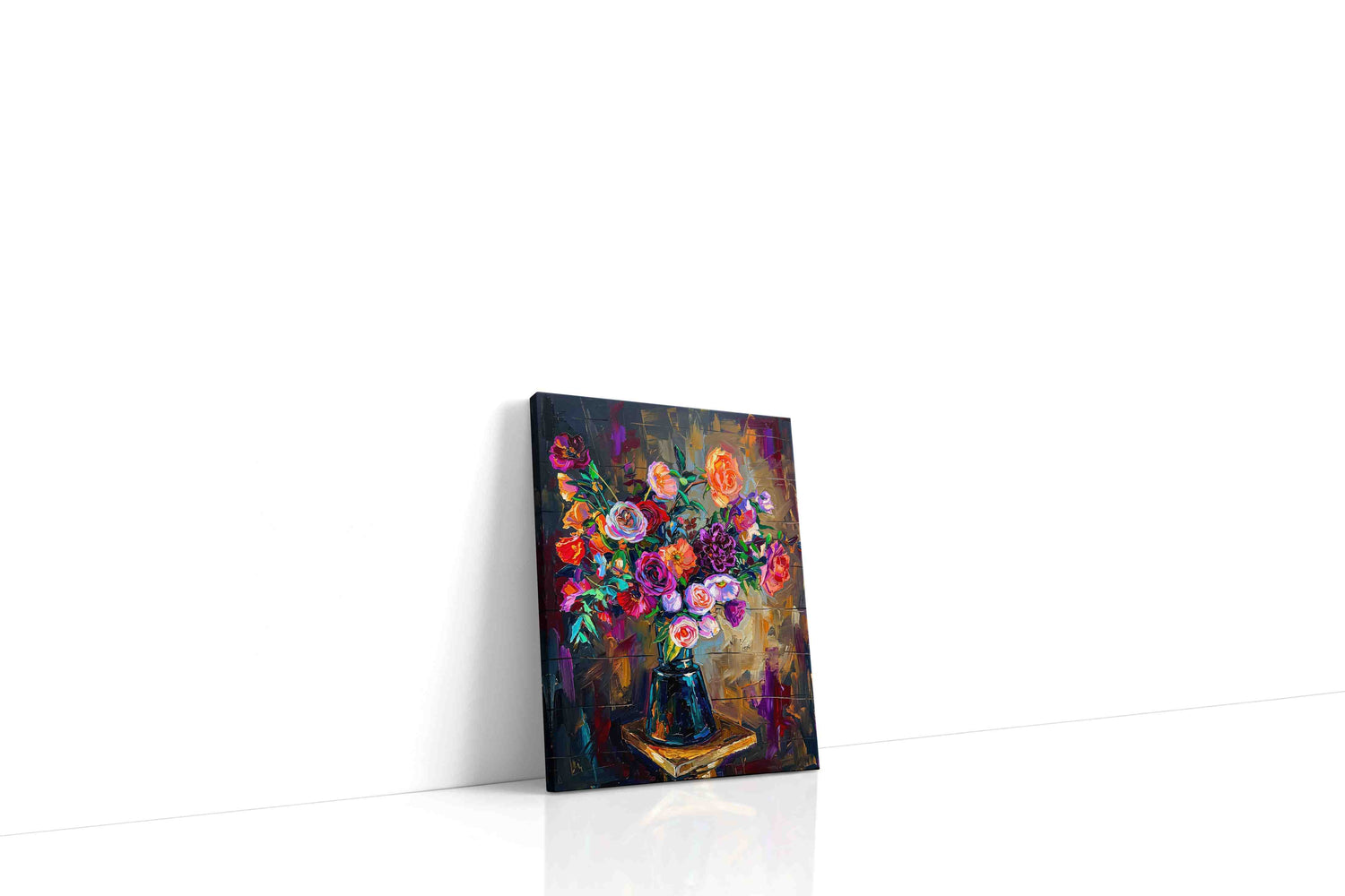 Vivid Symphony of Blooms floral canvas print, gallery-wrapped, ready to hang