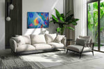 Chromatic Cityscape Symphony modern canvas print in a hung canvas mockup