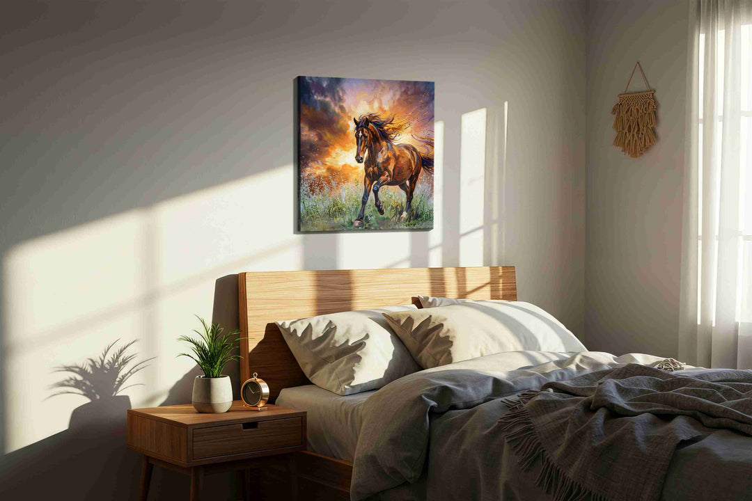 Ethereal Gallop at Dusk (Horses) - Horse Wall Art, Equine Canvas Print, Western Decor