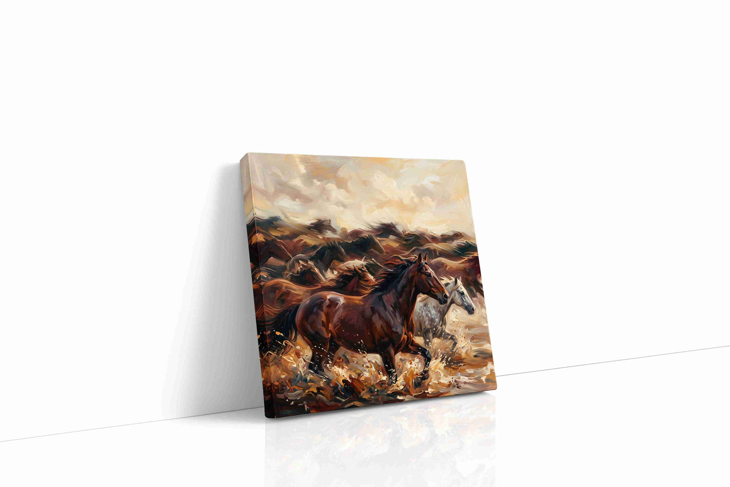Gallop Through the Tempest horses canvas print, gallery-wrapped, ready to hang