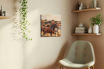 Gallop Through the Tempest (Horses) - Horse Wall Art, Equine Canvas Print, Western Decor styled in a living room