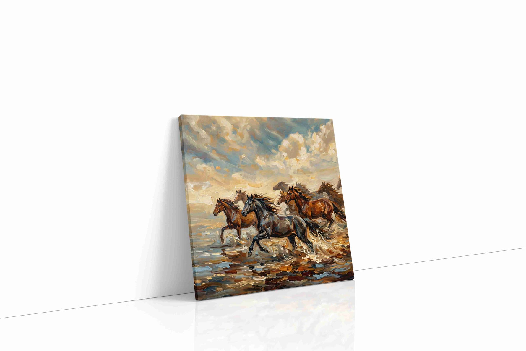 Gallop Through the Tempest II horses canvas print, gallery-wrapped, ready to hang