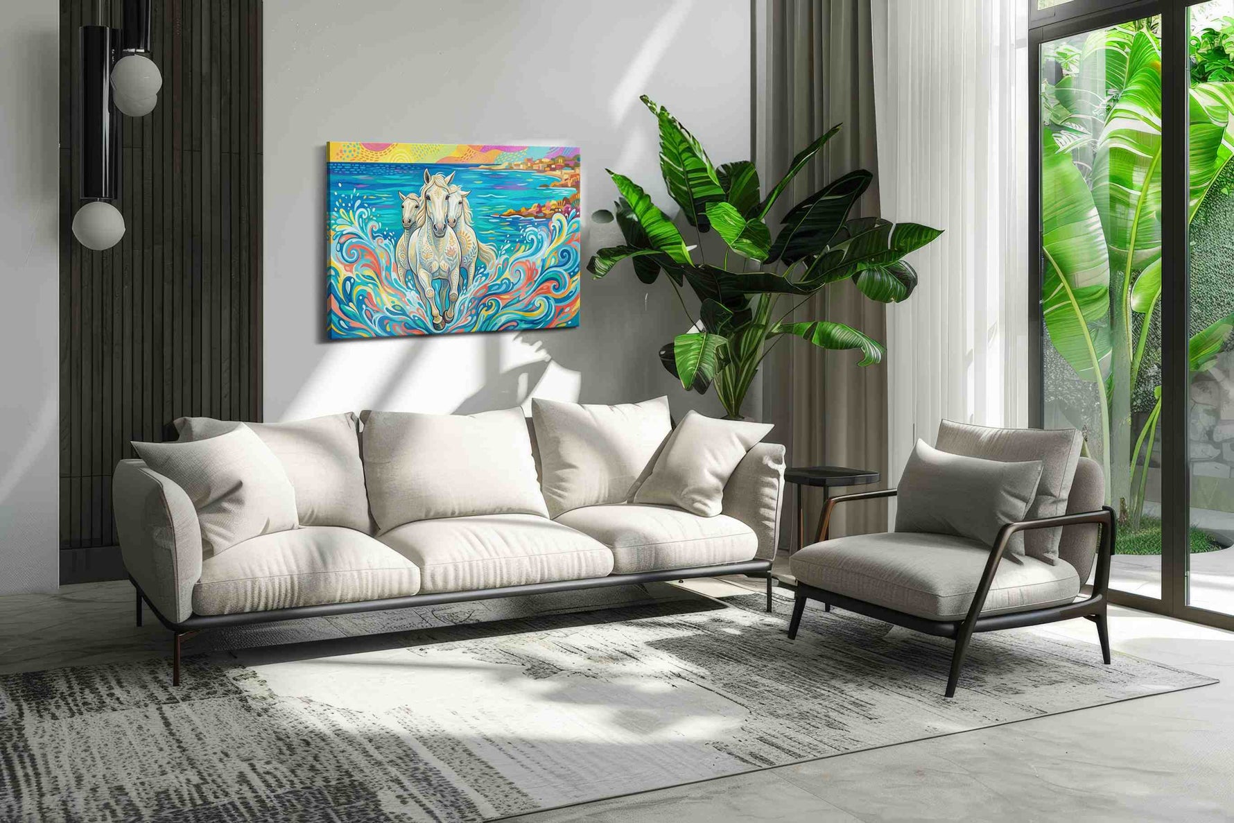 Gallop Through the Tides animals canvas print, on wall, lifestyle preview