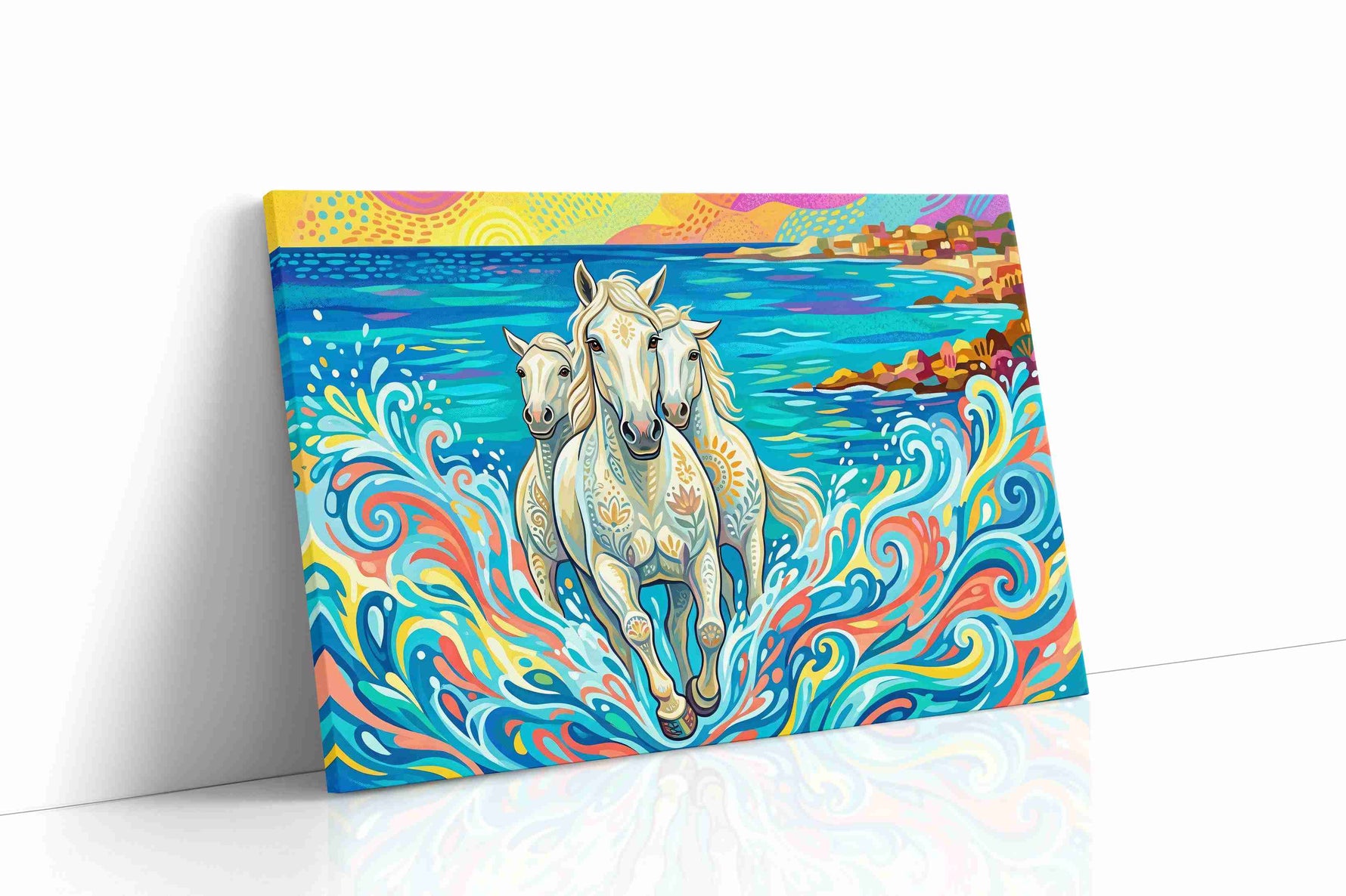 Gallop Through the Tides animals canvas print gallery-wrapped landscape canvas studio shot