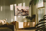 Galloping Through the Mist horses canvas print in a hung canvas mockup