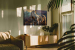 Majestic Equine Dusk animals canvas print in a contemporary interior mockup