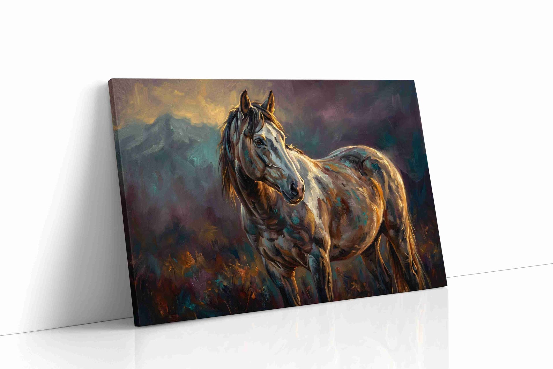 Majestic Equine Dusk animals canvas print gallery-wrapped landscape canvas studio shot