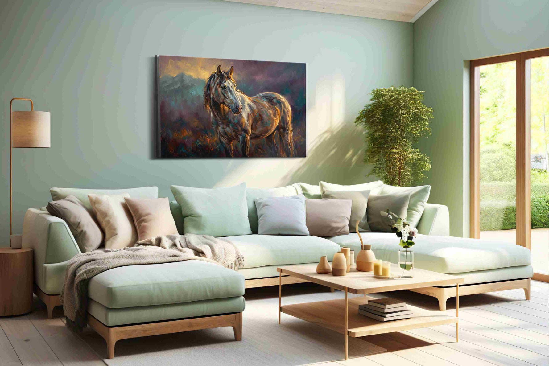 Majestic Equine Dusk animals canvas print, hanging on wall
