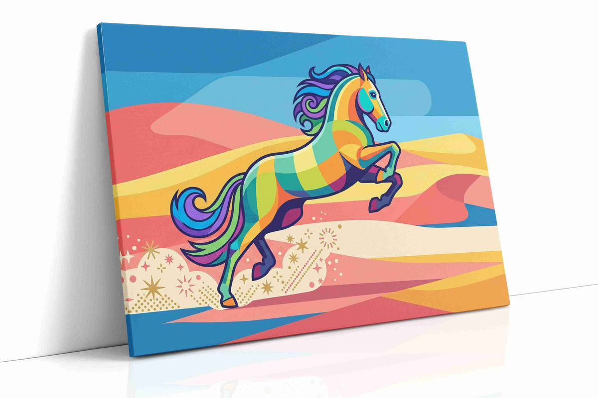 Prismatic Gallop in Dunes animals canvas print, gallery-wrapped, ready to hang