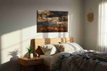 Tempest of the Plains horses canvas print, displayed in a bedroom