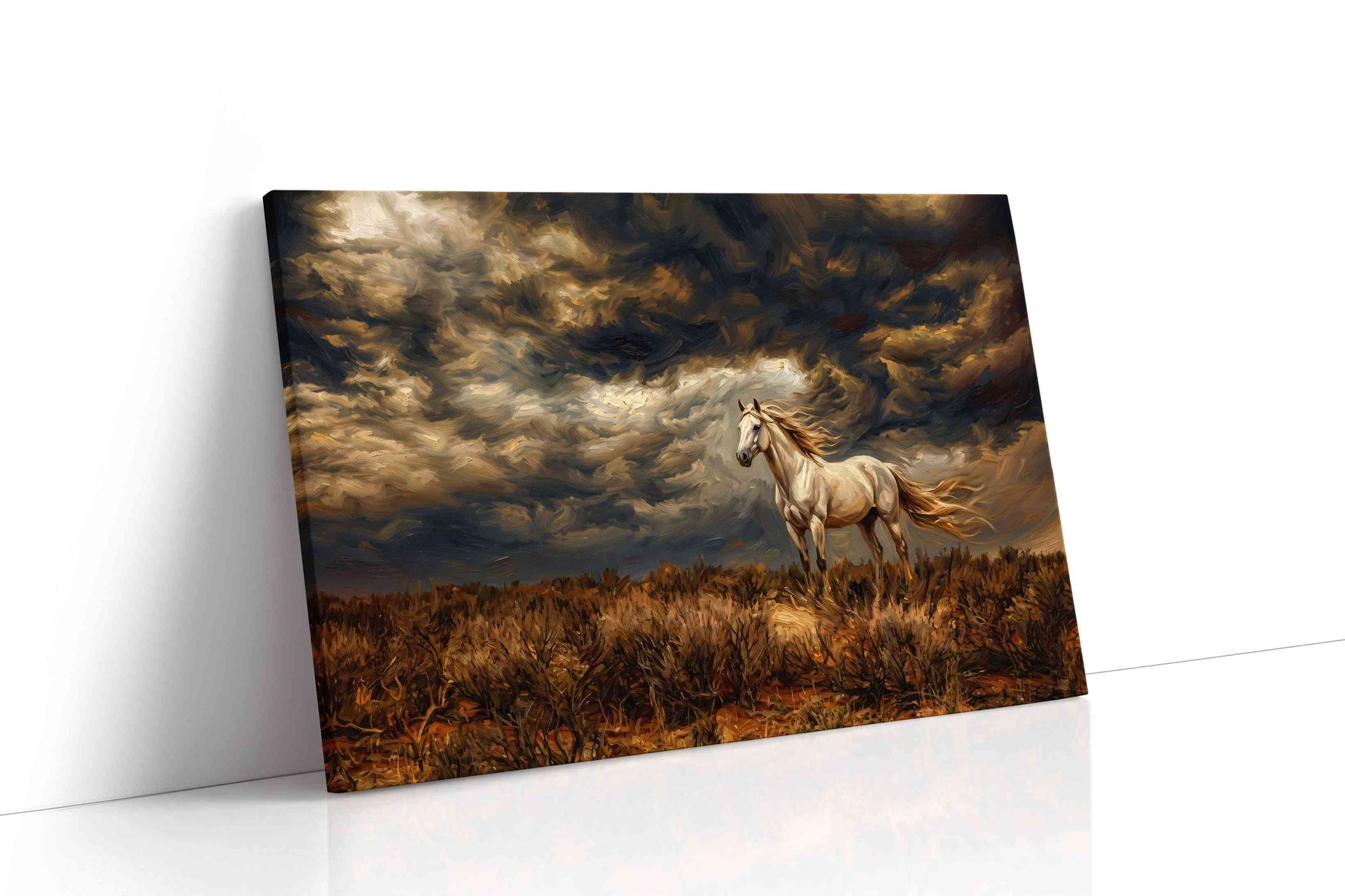 Tempest of the Plains horses canvas print, gallery-wrapped, ready to hang