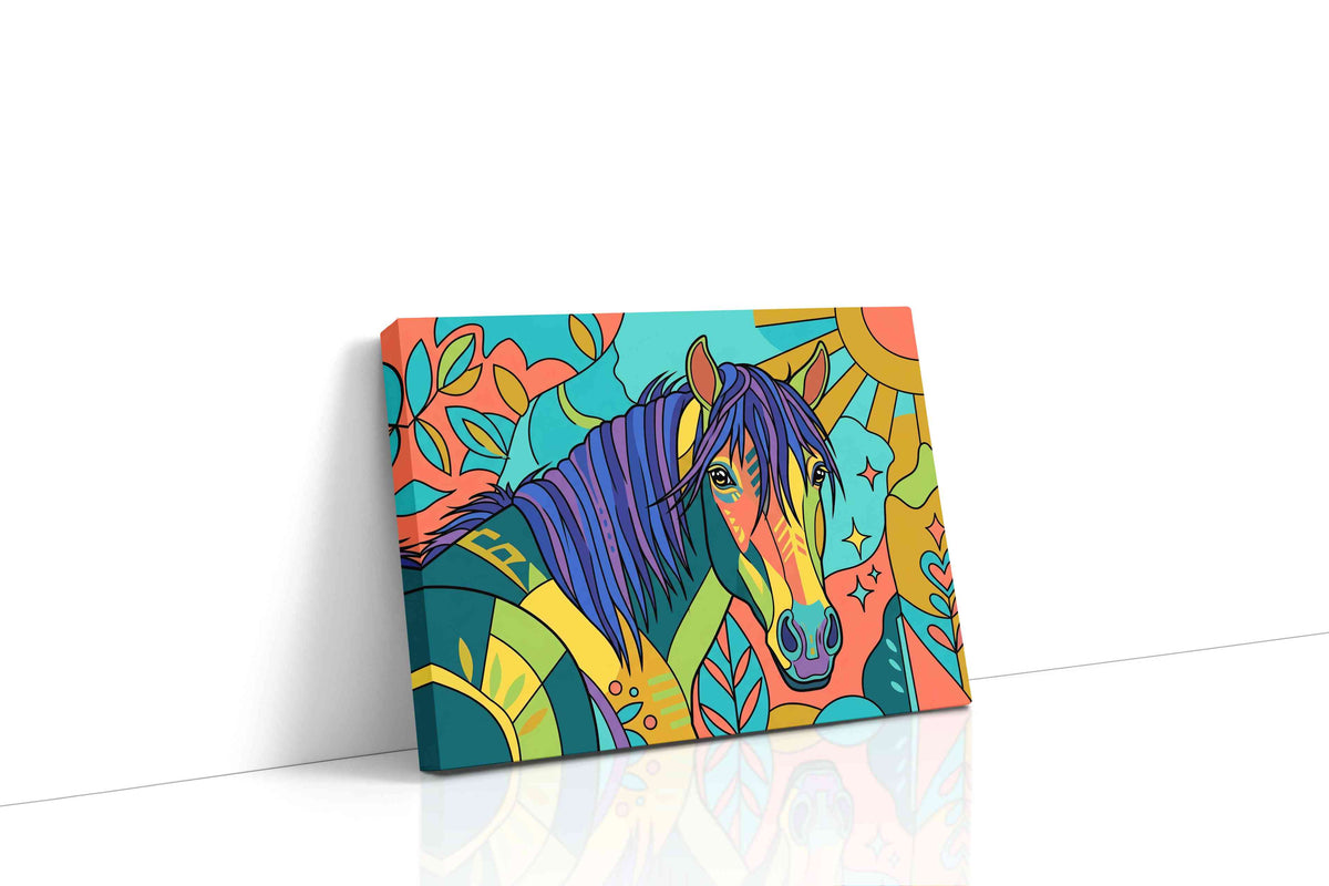 Vibrant Equine Dreams animals canvas print gallery-wrapped landscape canvas studio shot