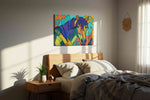 Vibrant Equine Dreams (Horses) - Animals, Animal Wall Art, Wildlife Canvas Print, Animal Lover Decor in a bedroom scene