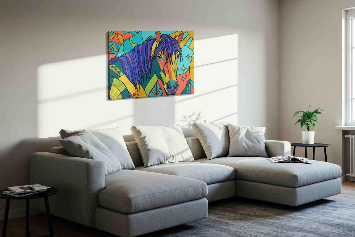 Vibrant Equine Dreams (Horses) - Animals, Animal Wall Art, Wildlife Canvas Print, Animal Lover Decor